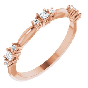 14K Rose 1/6 CTW Natural Diamond Stackable Ring